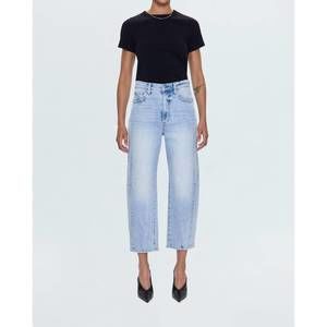 pistola Light Blue Cropped Straight Jeans